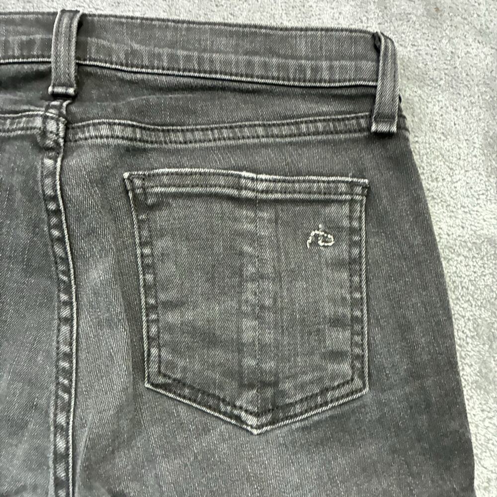 Rag & Bone Jeans Womens 27 Black Skinny Moto Distressed Zippered Leg - Picture 5 of 13